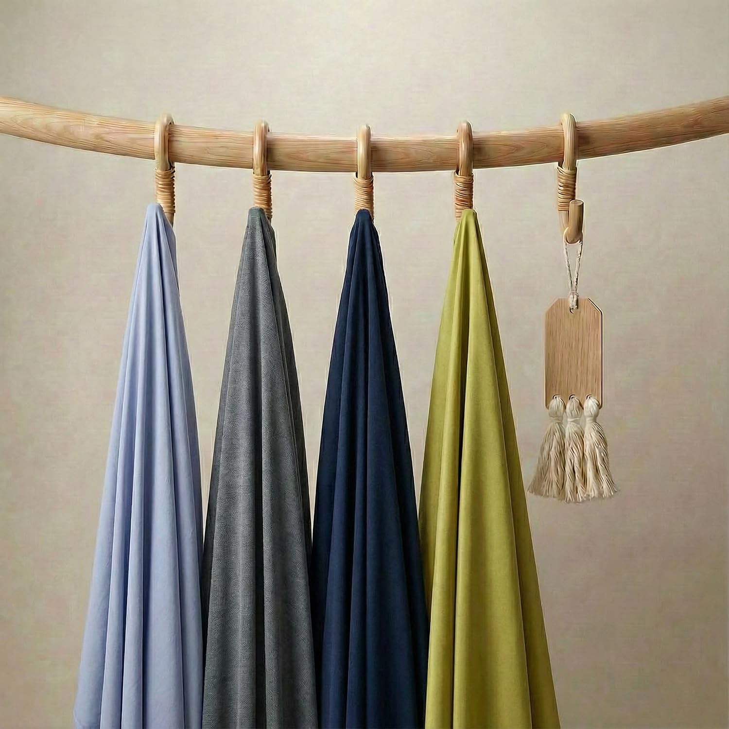 Large Jersey Knitted Swaddle Blanket for Baby, Soft Stretchy Receiving Blanket for Newborns with Hat, Baby Nursery Swaddle 47 x 47 inches(Steel Blue) - Image 5