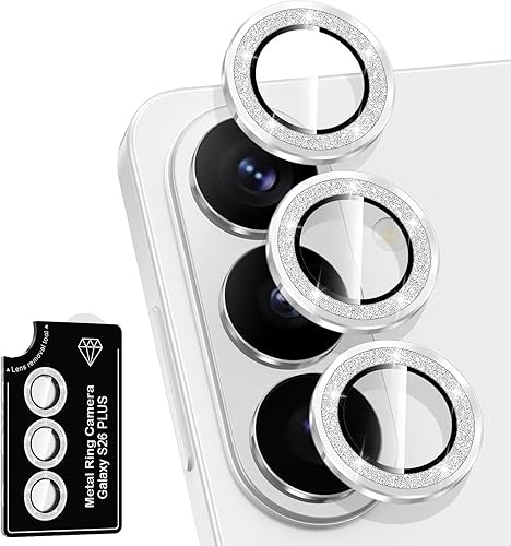 Miniatura 250 de Protector de lente de cámara para Samsung Galaxy S25 FE, cubierta individual de lente de vidrio templado con anillo de metal, [fuerte adsorción]