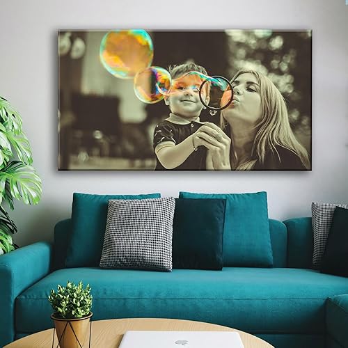Miniatura 3 de Laoife Impresiones en lienzo personalizadas con tus fotos, arte de pared de 32 x 16 pulgadas, fotos personalizadas en lienzo. Carga tu imagenfoto.