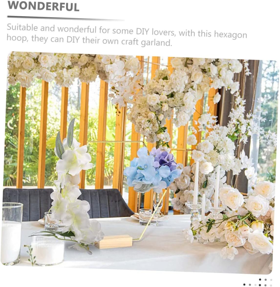 BESTYASH 10pcs Metal Hexagon Floral with Base for DIY Craft Wreaths Wedding Centerpieces and Party Decorations for Floral Arrangements and Modern Table Decor