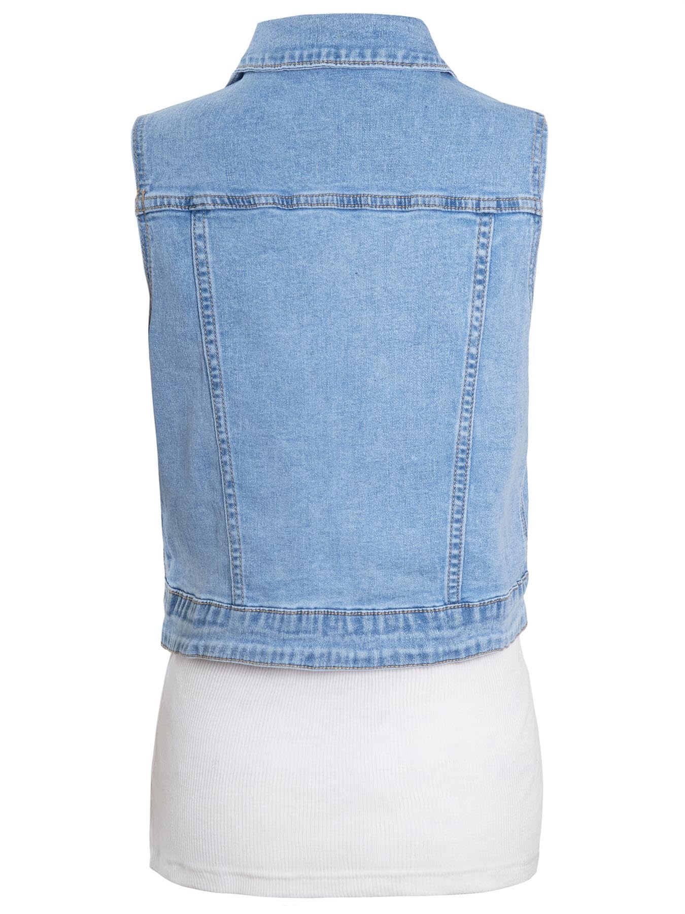 SS7 Femmes Gilet en jean sans manches Veste gilet stretch