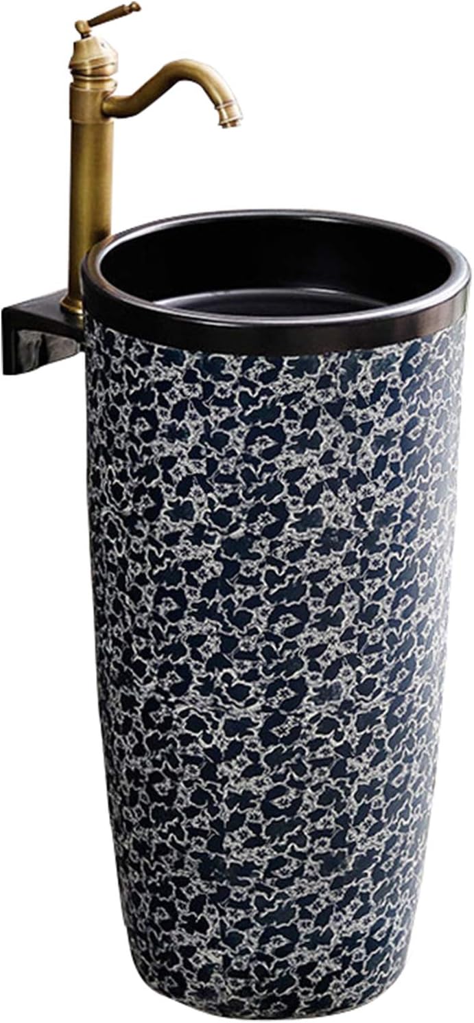 Bathroom Pedestal Sinks, Siamese Sink with Drain Installation Hole, for Balcony Dining Room,F,42x42x83cm (G 42x42x83cm)