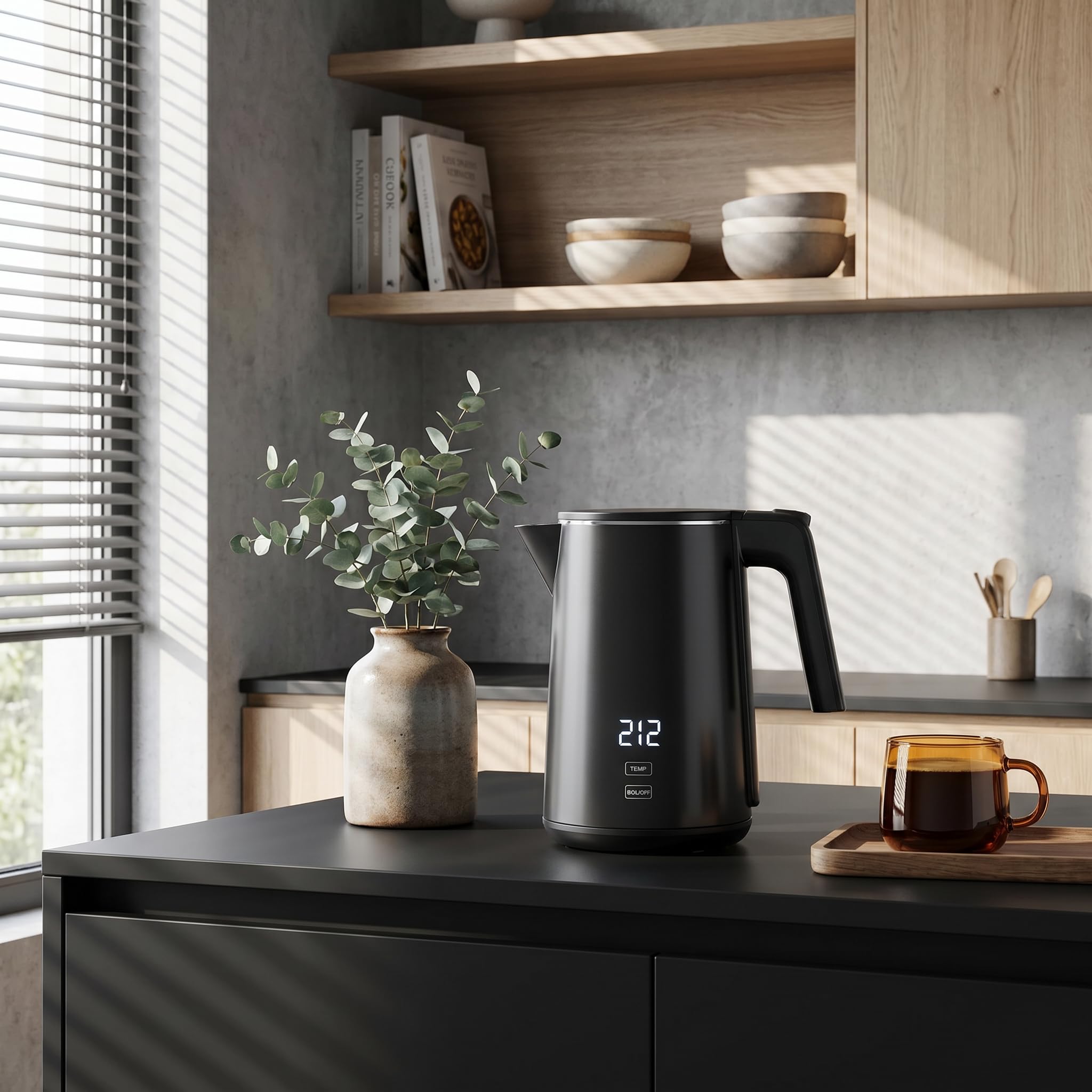 Electric Kettle 1.0L 1200W, 7 Temperature Settings with 4H Keep Warm