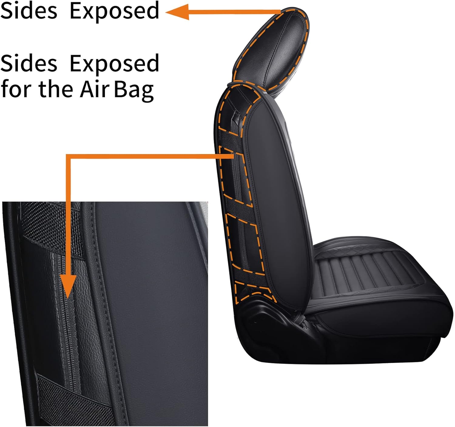 Aierxuan Seat Covers Compatible with Jeep Wrangler 2007-2026 2/4 Door JK JL Rubicon Recon 1941 Edition Willys Wheeler Unlimited Pickup Truck Waterproof Leather Front car Cushions (2 PCS Front, Black)