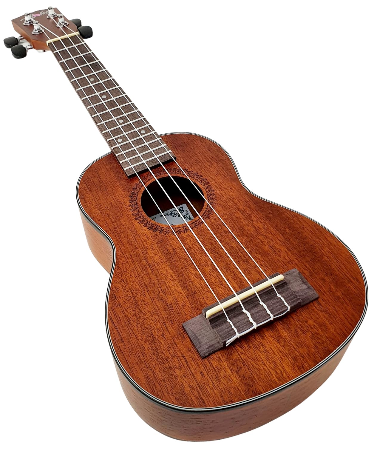 ROCKSTAR - Ukelele Soprano con Funda para Principiantes y Estudiantes Aloha SK2122-M Cuerpo de Caoba, Puente y Diapason de palisandro - Rockmusic