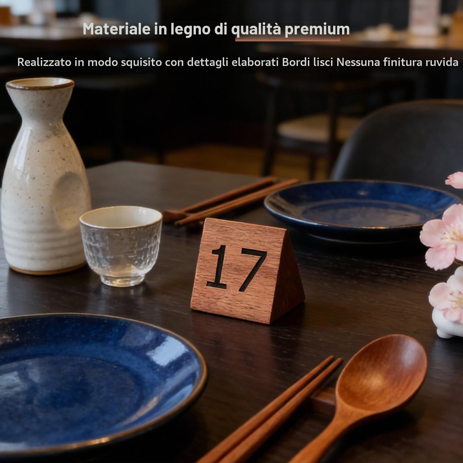 Segnatavolo Numerato in Legno 60mm x 50mm per Ristotante, Confezione da 10 1-10/11-20... Supporti per Numeri da Tavolo in Legno, per Matrimoni, Ristoranti, Bar(Light Wood,31-40)