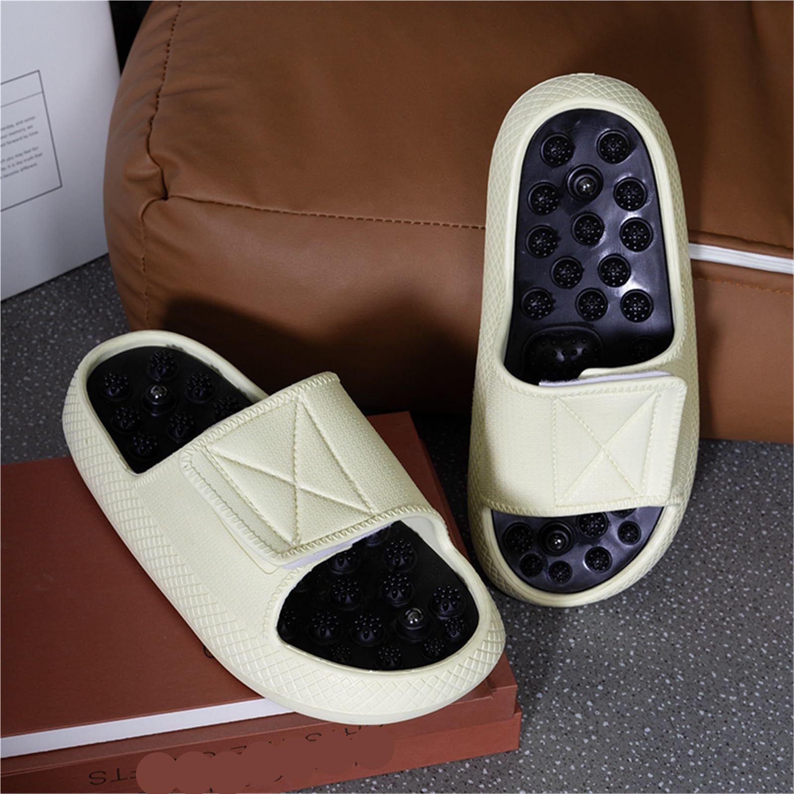 Zapatillas de masaje verano for hombre, sandalias laterales for interior y exterior, zapatos informales playa, chanclas suela blanda, calzado for Para Pies