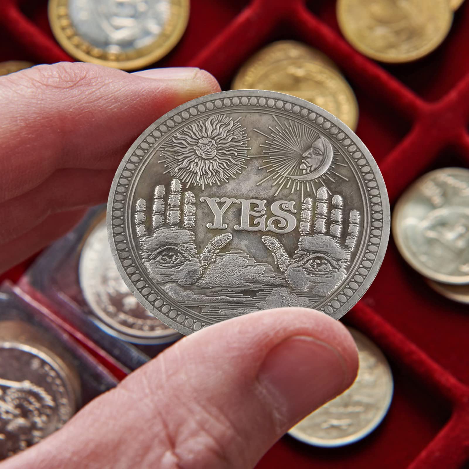 Amazon.co.jp: チャレンジコインを弾く - 予測決定コイン | ノ ティ レター チャレンジ コイン、ラッキー ディビネーション  ウィッシュ コイン、 : ホビー