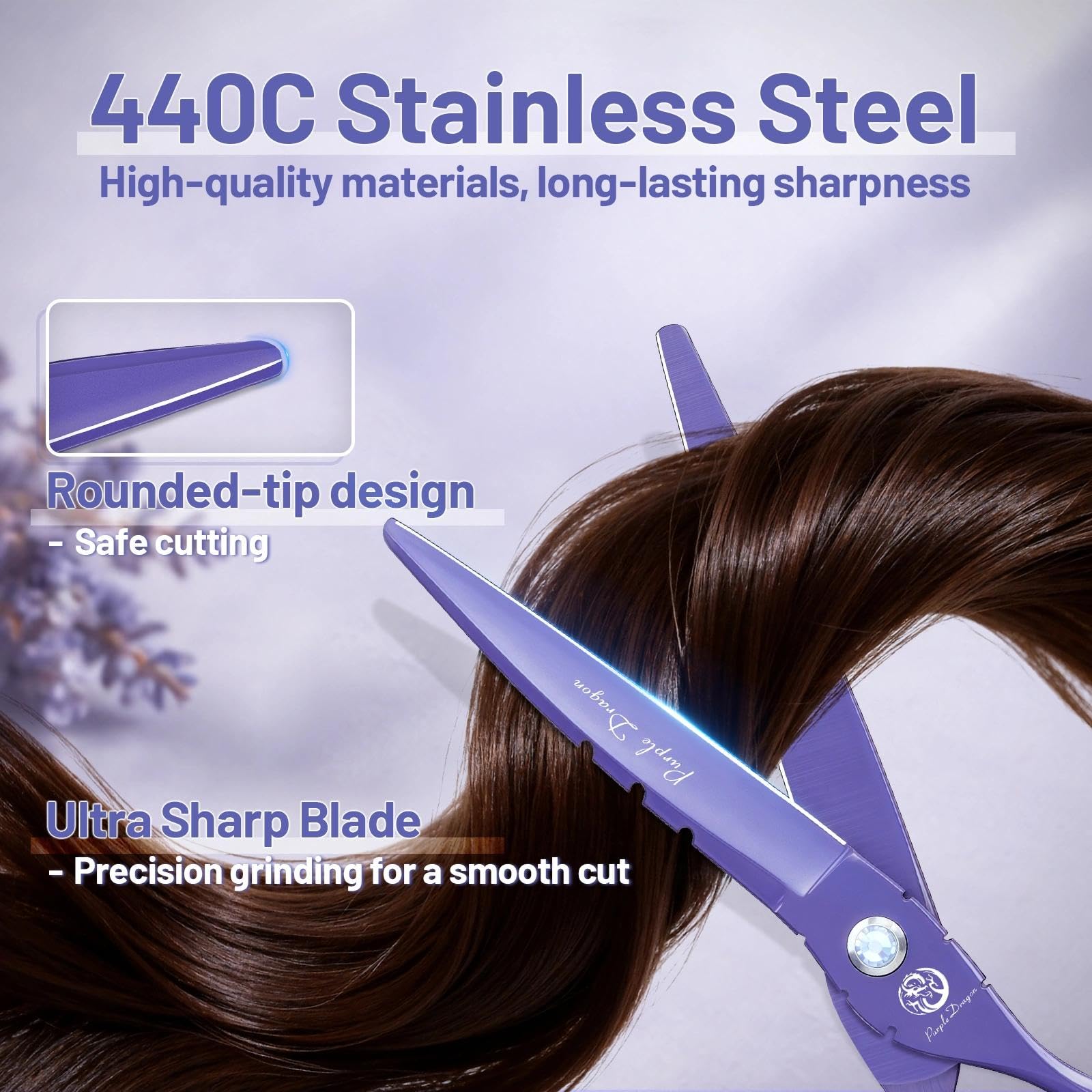 Amazon.com : Purple Dragon 6 in Hair Cutting Scissors Kit with Bag
