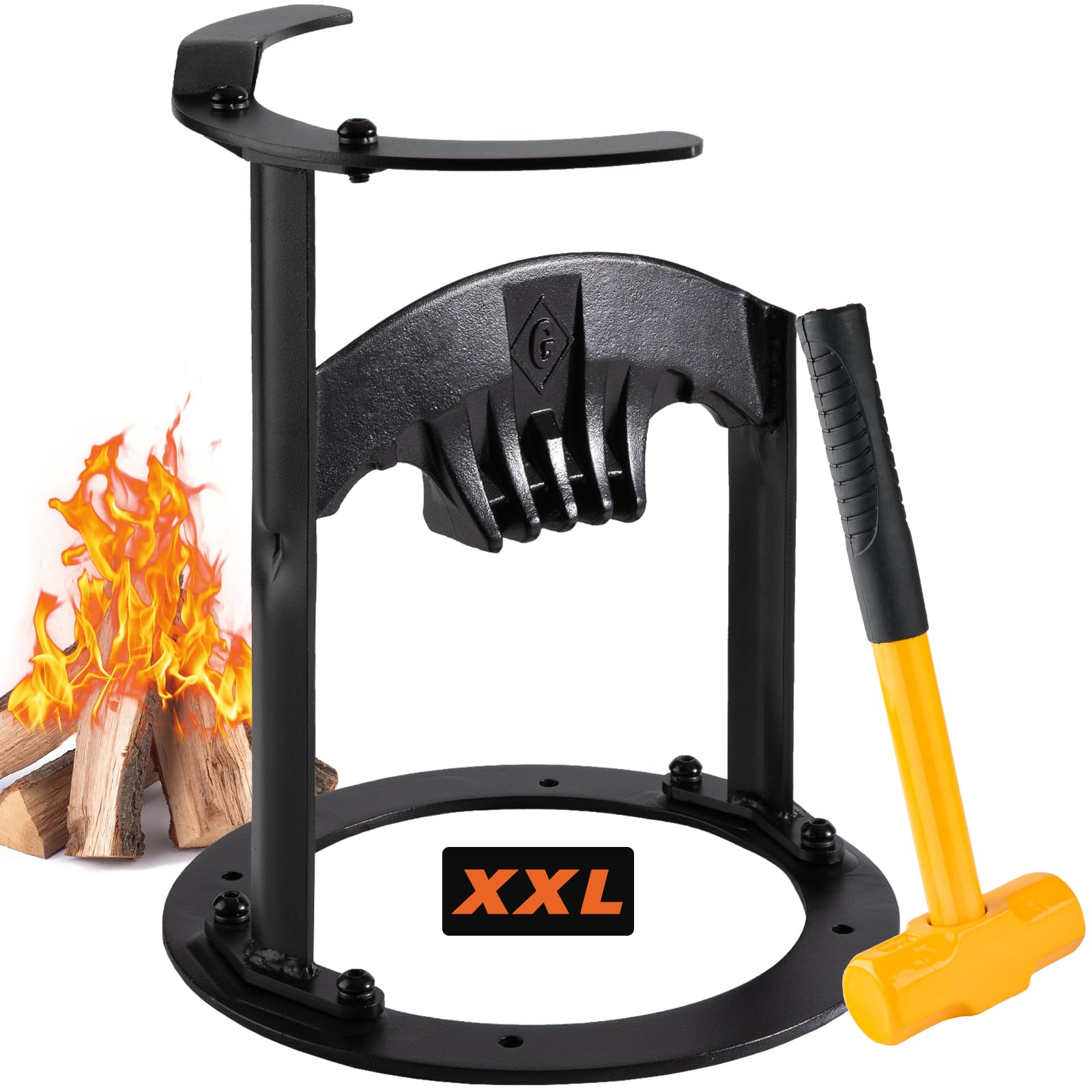 Similar Wood Splitter With 3 lbs Hammer - Cast Steel Log Splitter For Firewood With Cover, Manual Kindling Splitter Tool For Wood, Heavy Duty Firewood Wedge, Kindling Cutter Cracker Portable