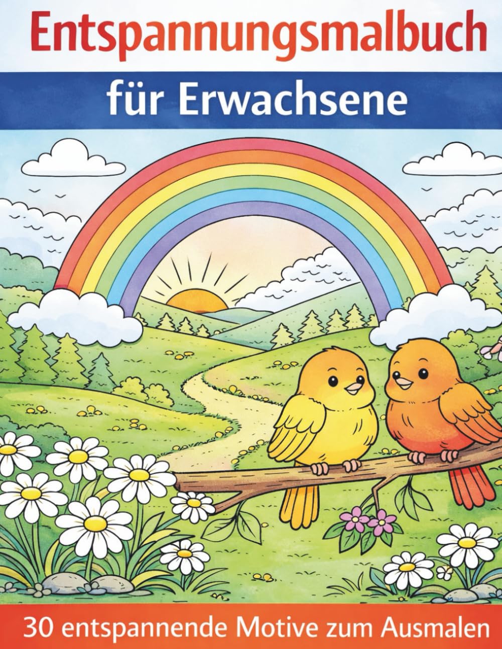 Entspannendes Malbuch für Erwachsene: Entspannendes Malbuch für Erwachsene & Senioren – 30 großflächige Naturmotive mit klaren Linien zum Stressabbau und Abschalten