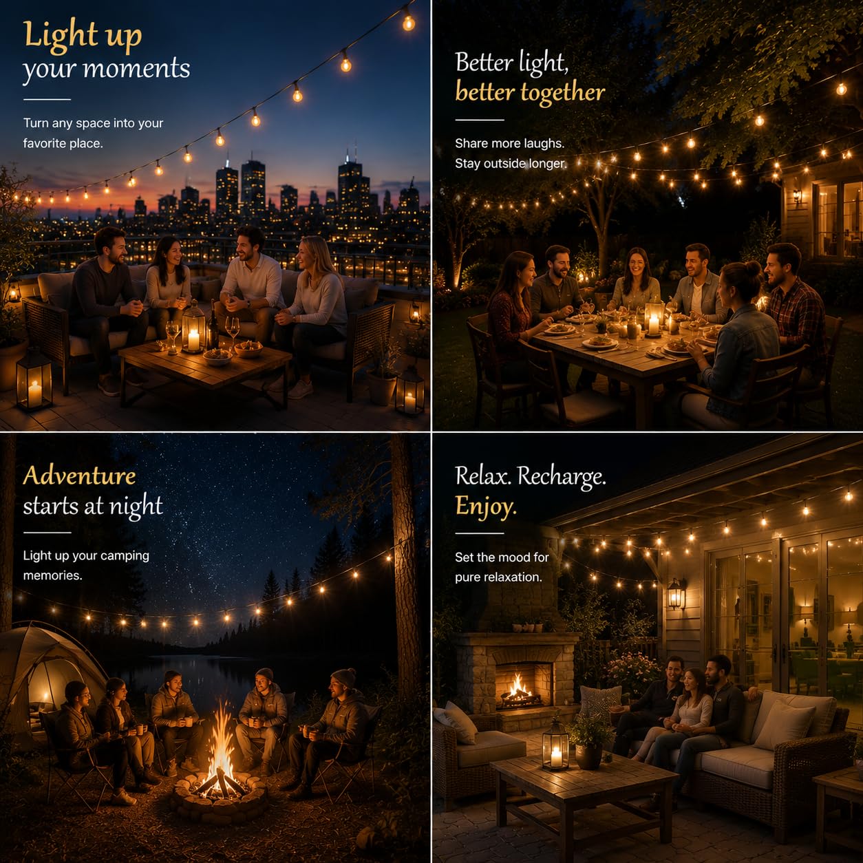 Guirlande Lumineuse Exterieure, 10M Guirlande Guinguette Exterieur avec 25+3 Ampoules LED, IP44 Imperméable Decoration Extérieur et Intérieur pour Terrasse, Jardin, Chambre, Salon