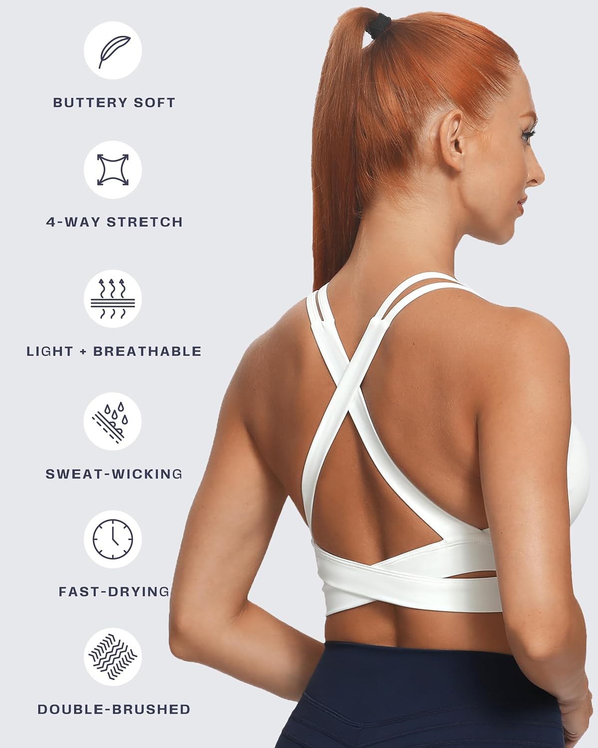 Aoxjox Women's Workout Sports Bras Fitness Trainning Infinity Gym Bra Yoga Crop Tank - Image 4