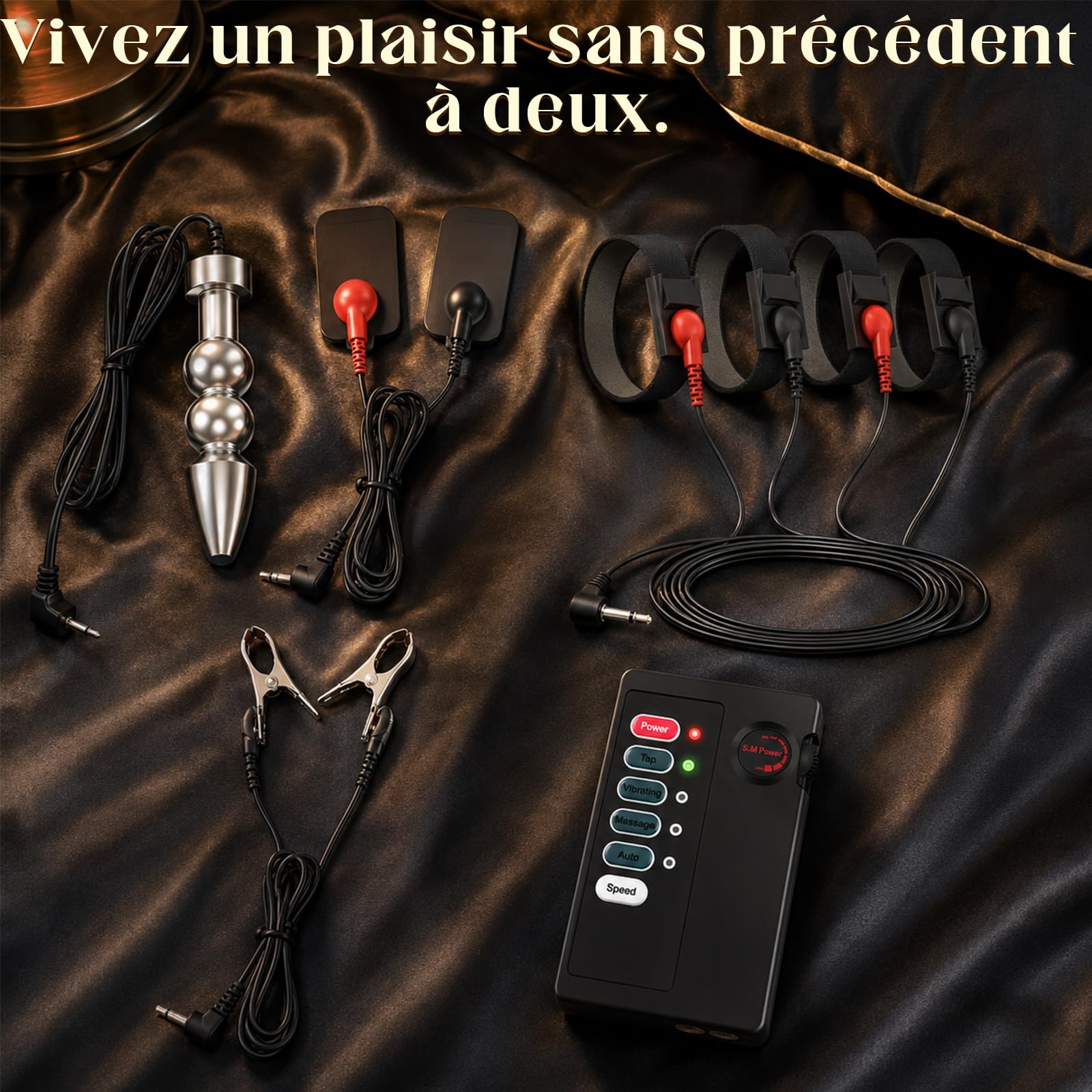 Plug Anal Électrique Pinces à Tétons Extreme Électrode Autocollant Appareil | Bondage Set d'électrostimulation Pour Femme et Homme