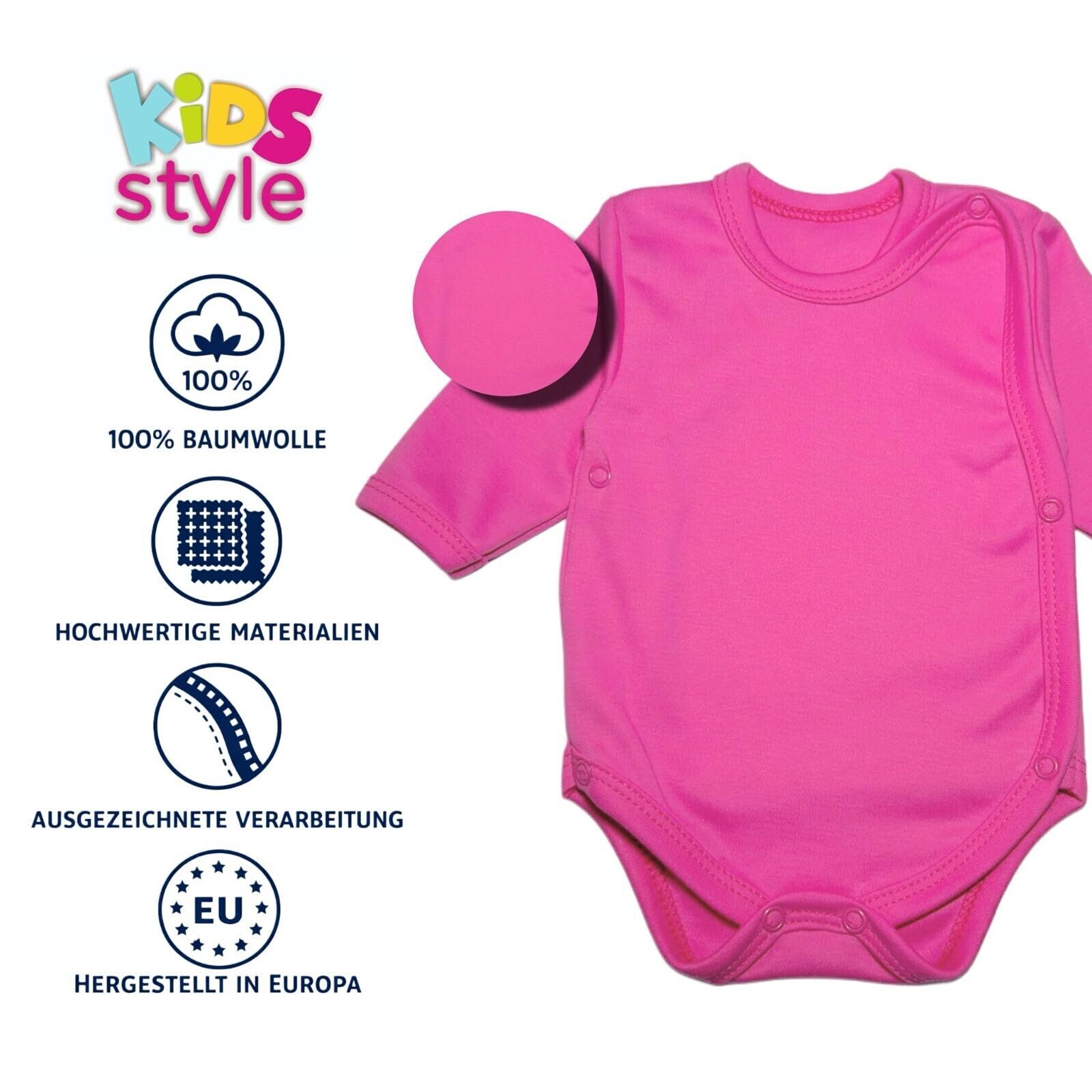 Wickelbody Langarm Langarmbody Wickelbodies Baumwolle - 3