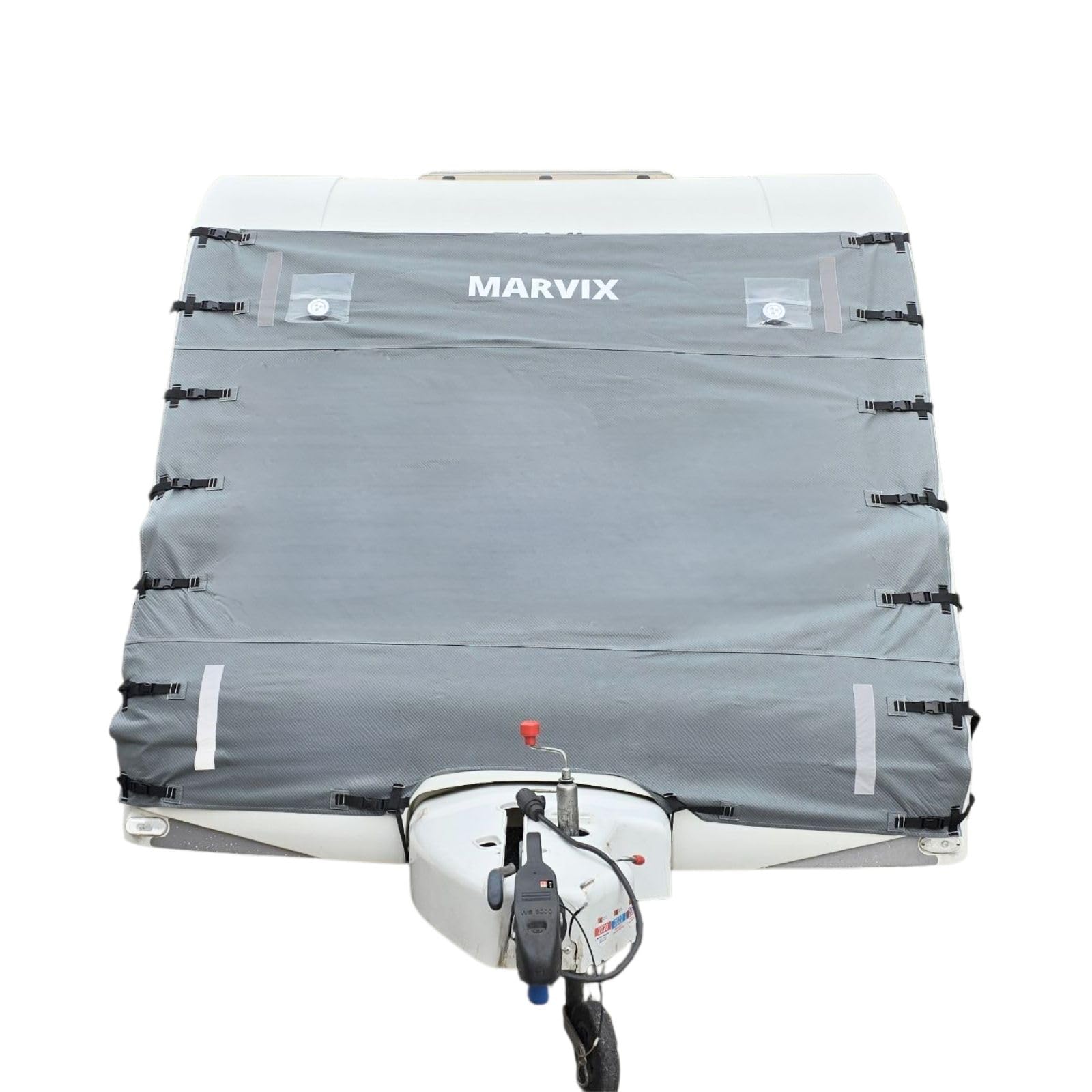 MARVIX Wohnwagen-Abdeckplane, universelle Passform, grau, hohe Sichtbarkeit, Wetterfest, langlebig, für Wohnmobile