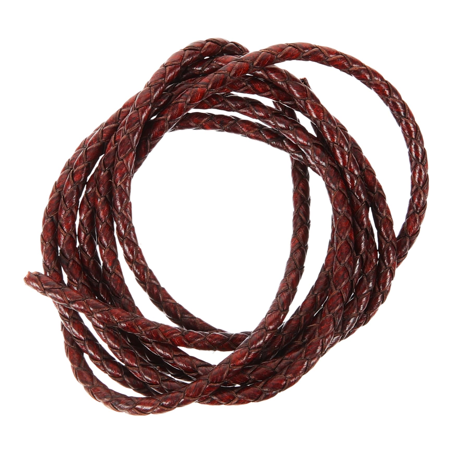HOMSFOU PU Leather Braided Cord for DIY Bracelet Making Soft and Flexible Craft Rope for Knitting Projects for Jewelry and Keychain Accessories Vintage