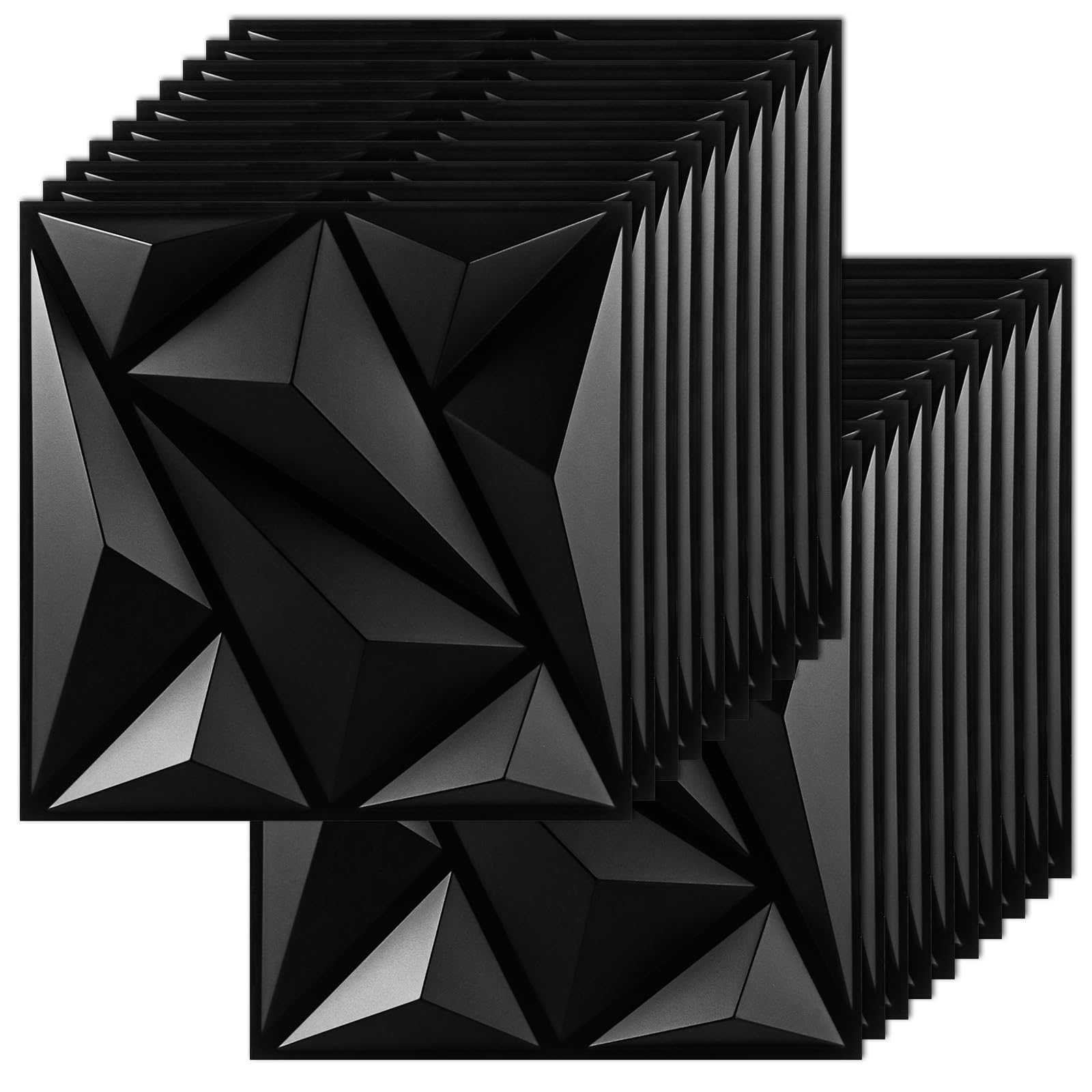 Revestimiento pared PVC 3D negro para decorar la zona TV y el salón de forma moderna