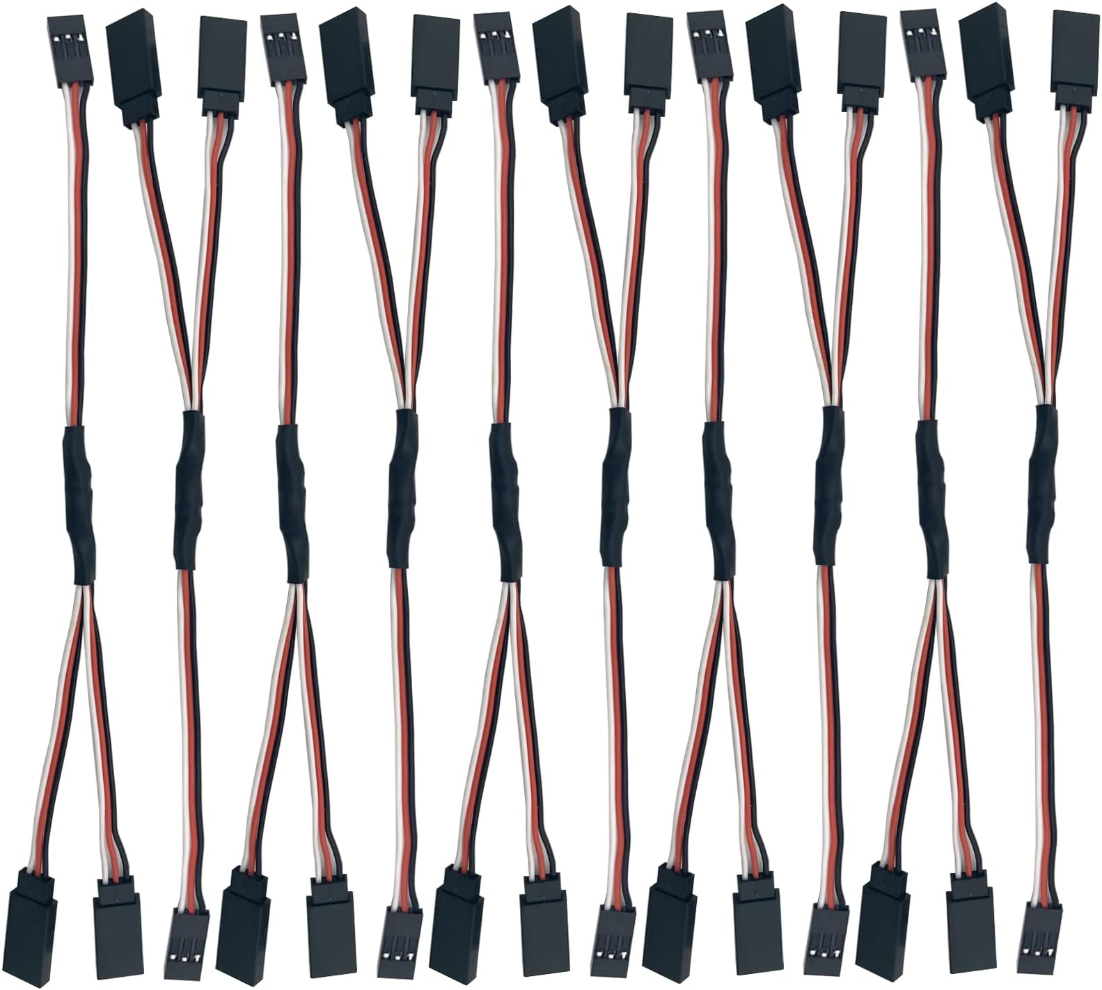 JR Servo Extension Cable Y Cables Y Harness Servo Extension Wire Lead for RC Cars Trucks Airplanes Servo Receiver Connection (1 Male to 2 Female)