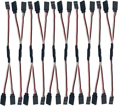 JR Servo Extension Cable Y Cables Y Harness Servo Extension Wire Lead for RC Cars Trucks Airplanes Servo Receiver Connection 1 Male to 2 Female