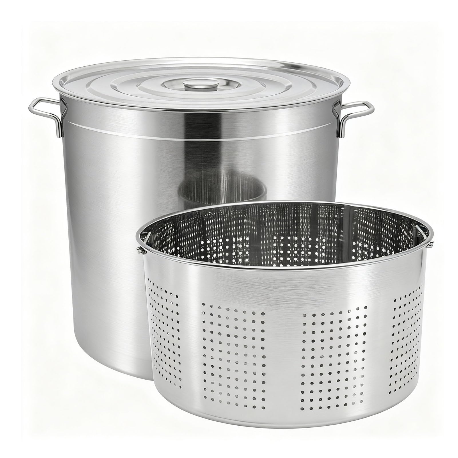 Genérico Olla De Sopa con Tapa Y Cesta,Olla para Sopa con Cesta,Puede Ser Cubo De Filtro De Frito,Cubo De Marinada O Cubo para Escurrir Verduras Frutas,Cocinar Cangrejo,mariscos(50cm)