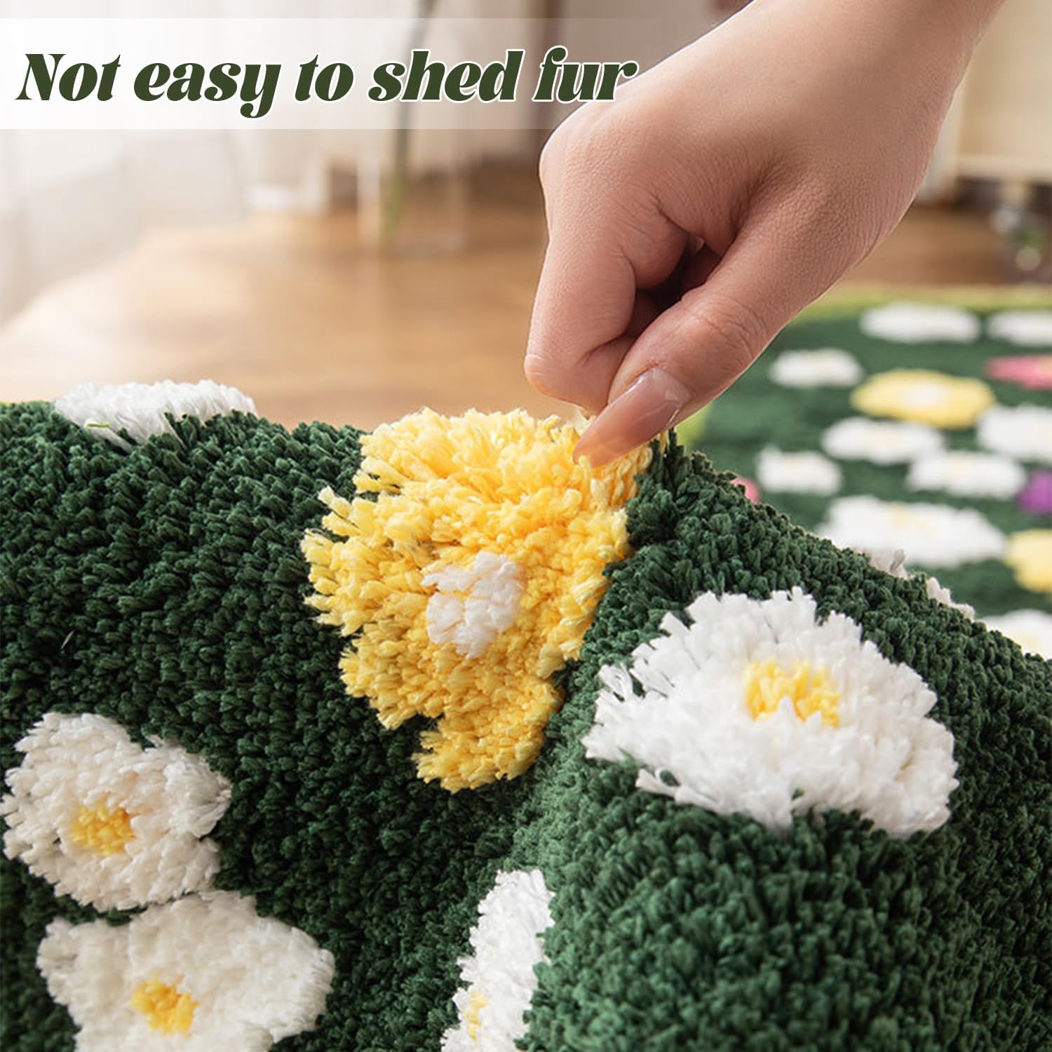 U Shaped Toilet Rugs,Cute Green Moss Rug for Bathroom,Aesthetic Soft Microfiber Decorative Non-Slip Carpet,Washable Water Absorbent Toilet Carpets(20x20inches)