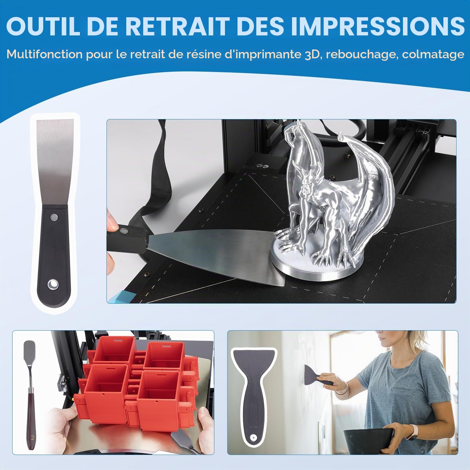 Sovol Kit D'outils 3D pour Imprimante 36 Pièces, Kit de Nettoyage et de Retrait d'impression 3D, Outil D'ébavurage, Ensemble de Couteaux Artistiques pour la Finition et Modèles 3D