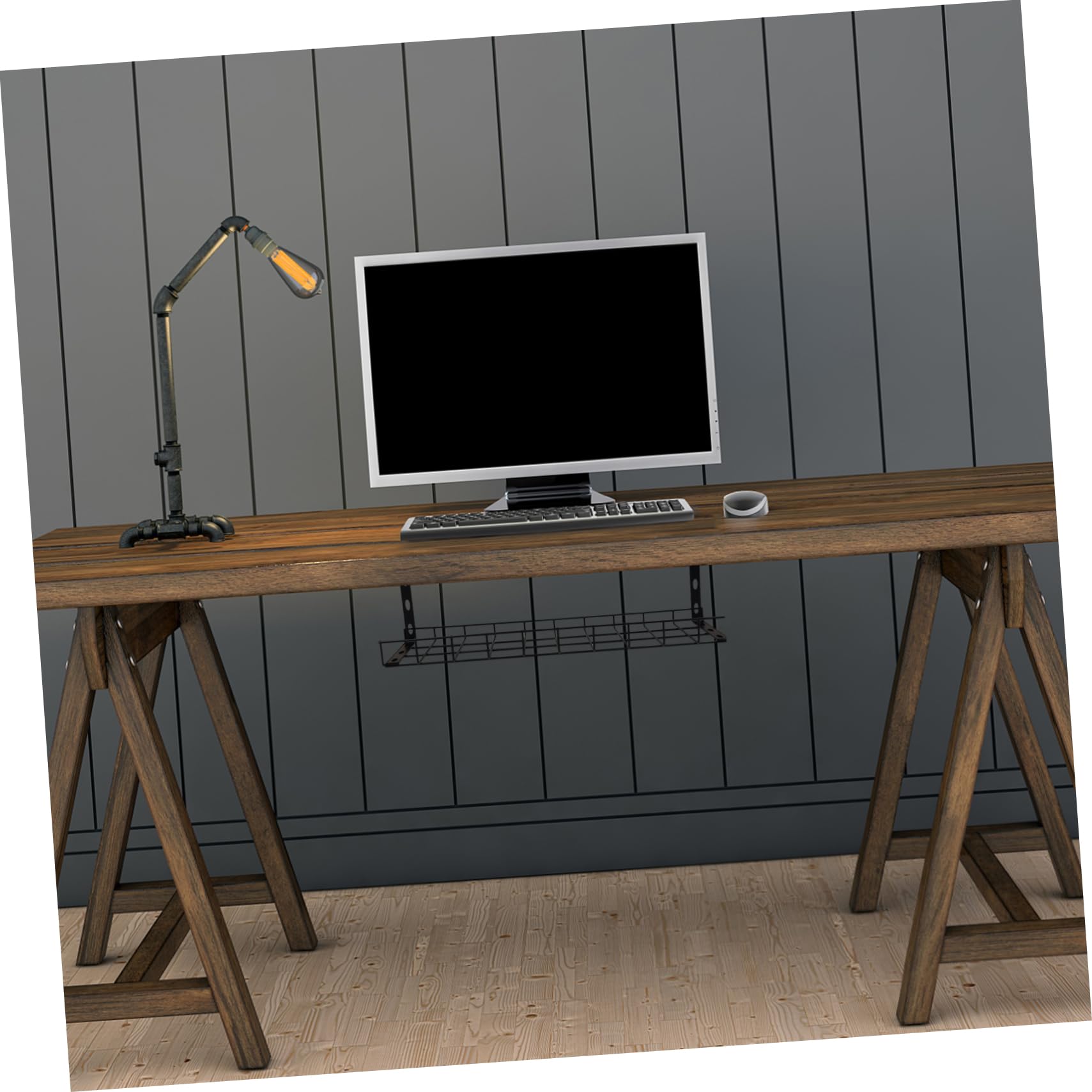 KOMBIUDA 1 pièce Organisateur de Câbles sous Bureau Rack de Rangement Noir pour Gestion de Câbles Pratique pour Espace de Travail Ordonné et Sécurisé