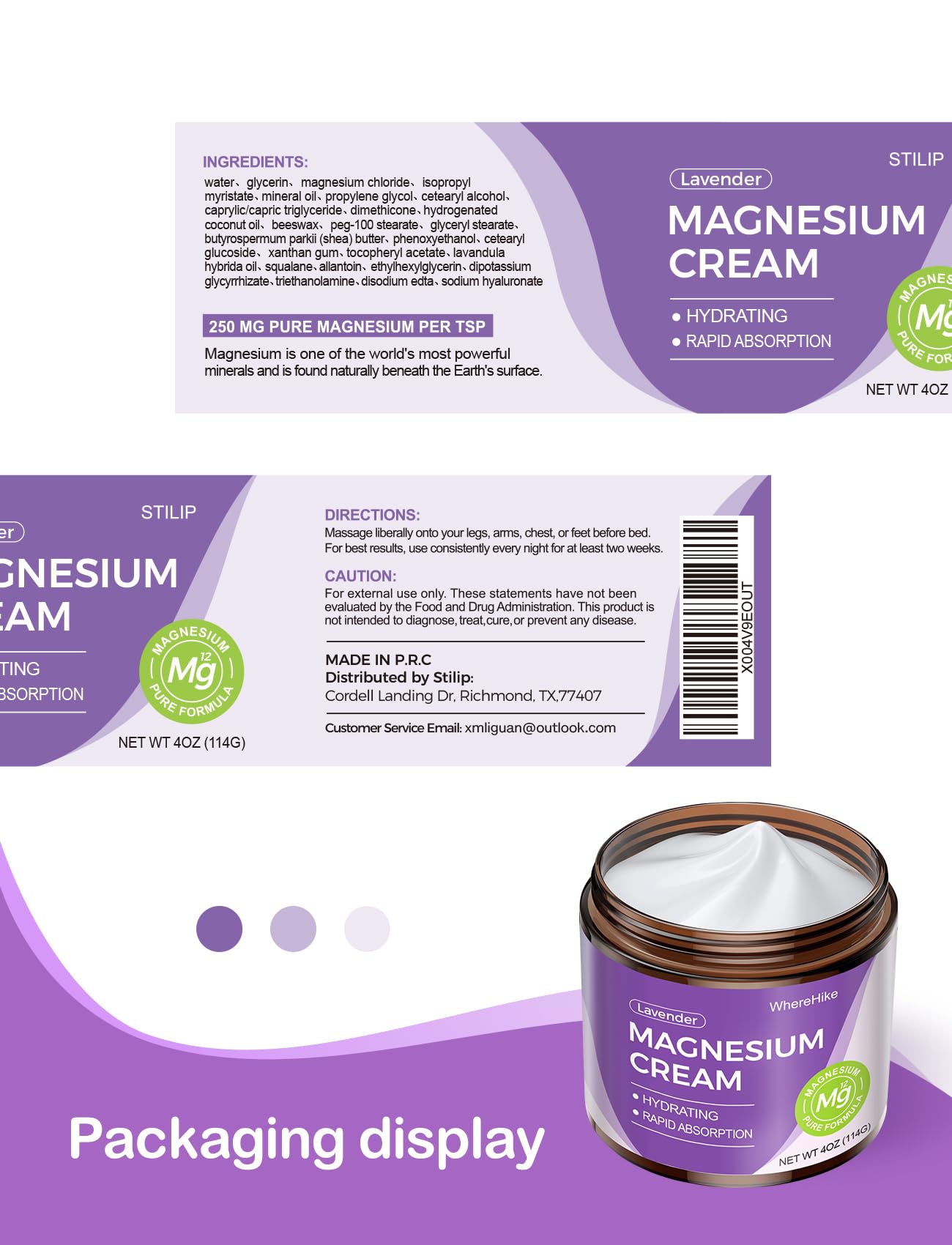 Magnesium Cream for sleep, Magnesium Lotion for Body and Feet, Lavender-114G — Amazon image 8