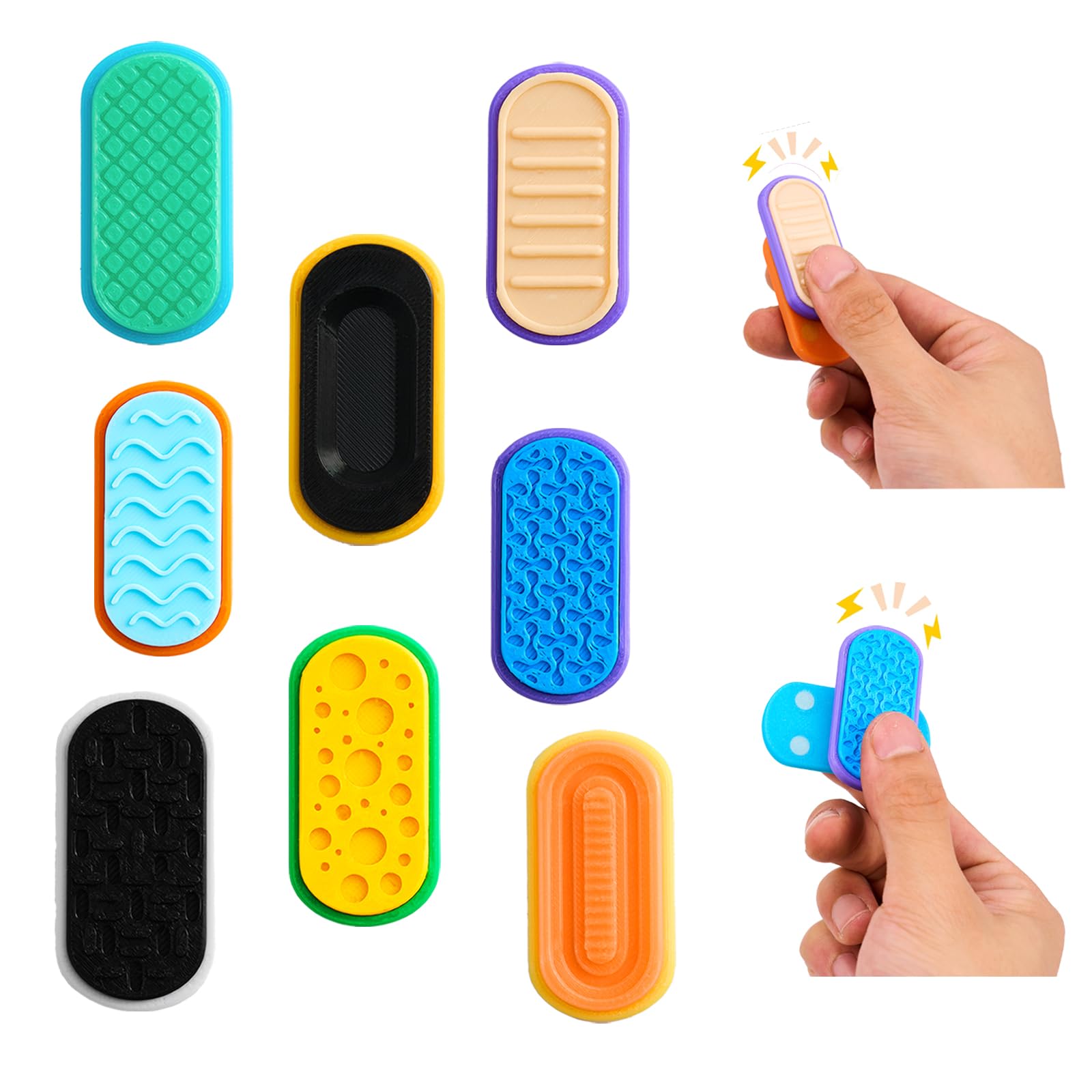 6 Pierres Sensorielles Magnétiques Fidget – Anti-stress Silencieux – Silicone – Pour Adultes Et Enfants