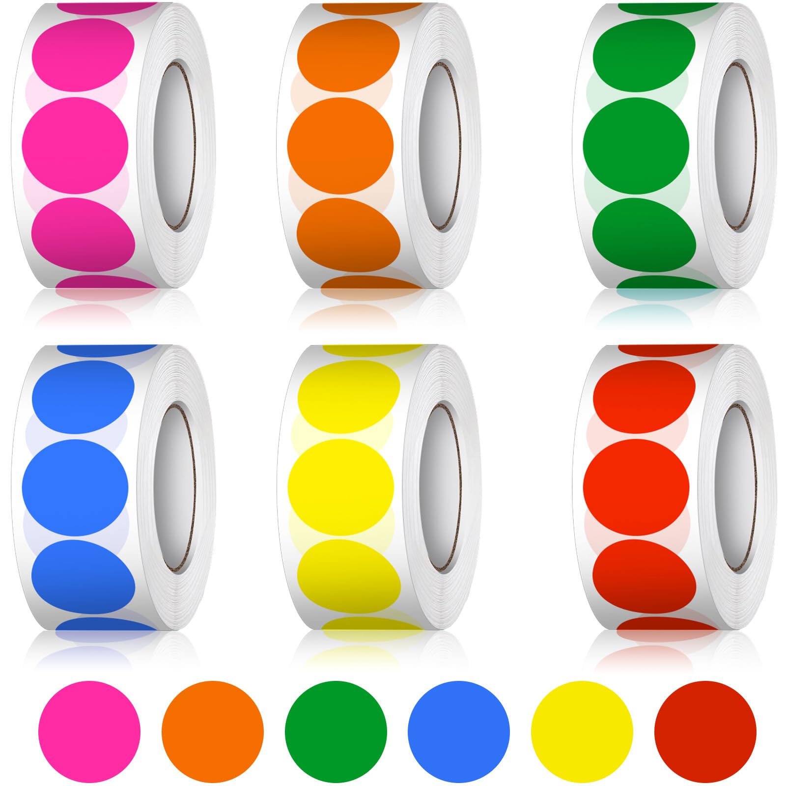 Meitaat 1000 Stück Klebepunkte 38mm - Runde Aufkleber Für Farbkodierung & Organisation