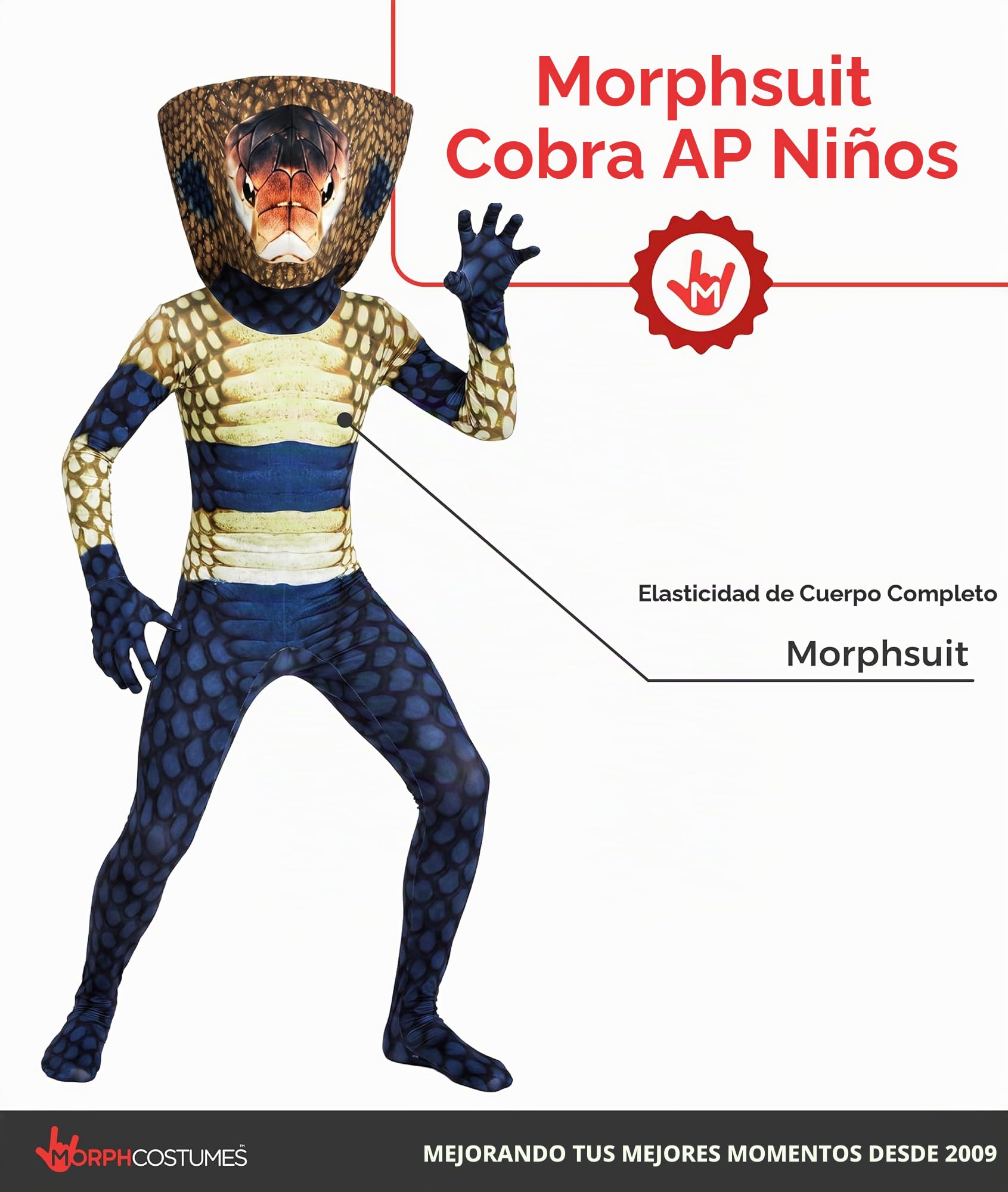Morphsuits Disfraz Serpiente Niño, Disfraz Cobra Halloween Niño