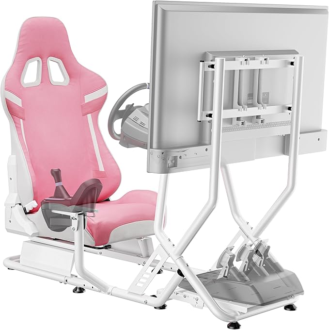 ARES WING Sim Racing Cockpit with Monitor Mount, Steering Wheel Stand with Seat, Racing Simulator Cockpit Compatible with Fanatec, Thrustmaster, Logitech, Moza Racing Games on PS5, PS4, Xbox and PC