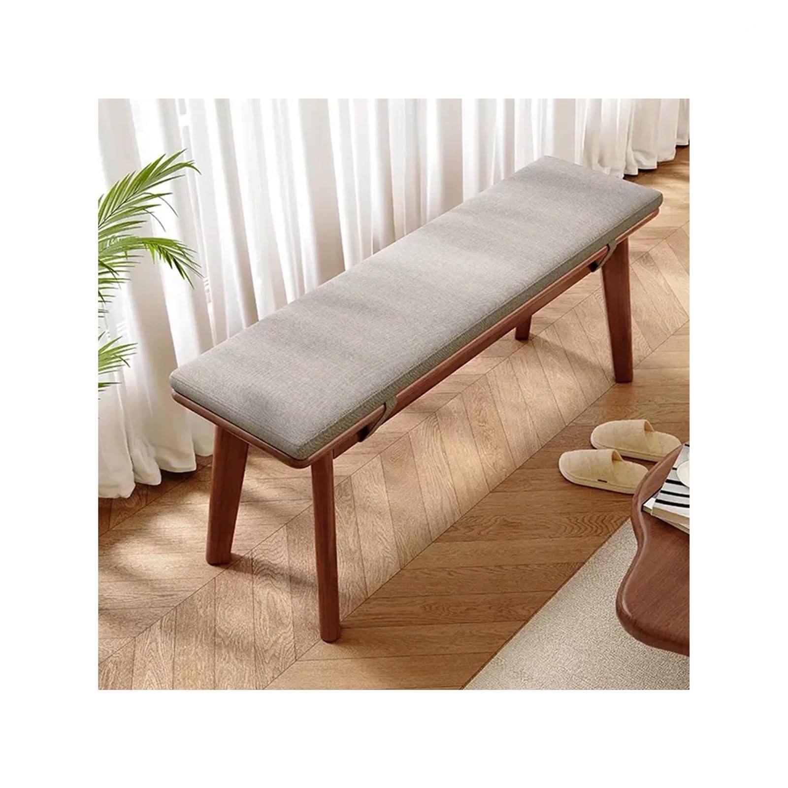 Banco de madera maciza de roble 120 cm descalzador de entrada y mueble de comedor auxiliar