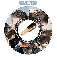 Vista 4 de Cepillo de barba de madera para bigote,Cepillo de barba de doble cara,Cepillo profesional para barba Brochas de afeitadoAccesorios de afeitado