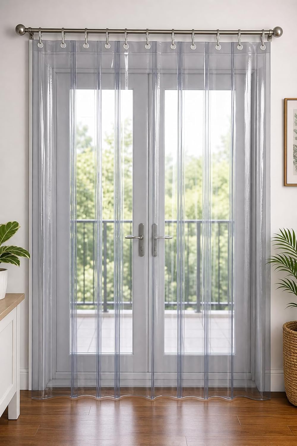 CASA-NEST King Size Premium Clear Transparent PVC Ac Curtain,0.15 mm,4.5 ft x 8 ft Curtain0018-picture-22