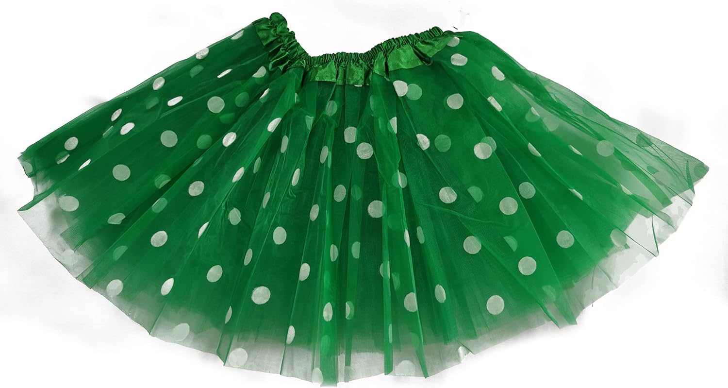 MUNDDY® - Tutu Elastico Tul 3 Capas 30 CM de Longitud para niña Bebe Distintas Colores con Lunares Falda Disfraz Ballet