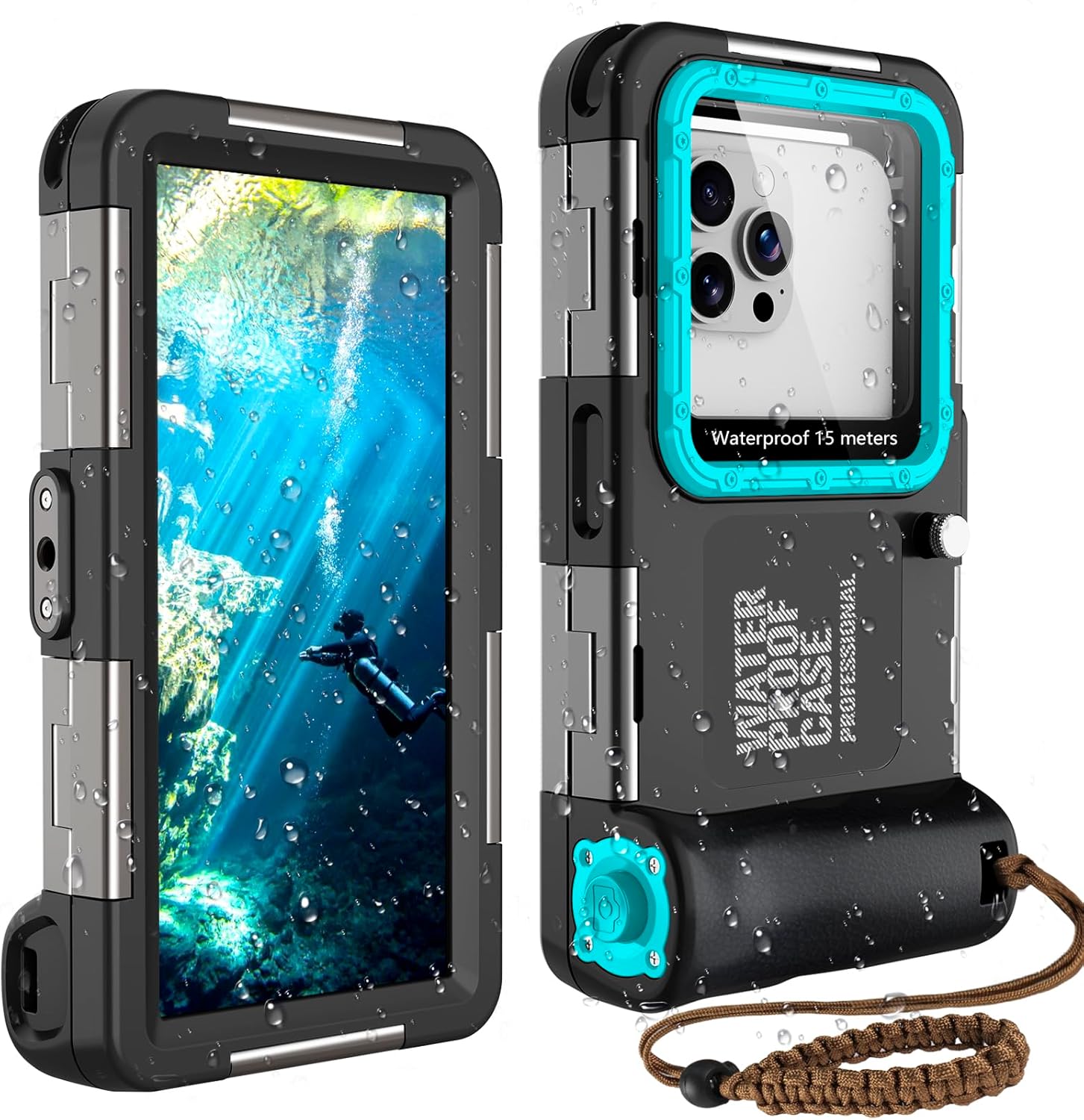 Ultra-Durable Waterproof Case - 10m/30FT Depth Rated for Snorkeling, Kayaking & Underwater Photography | Mechanical Button for Instant Photos (Black, for Samsung G)