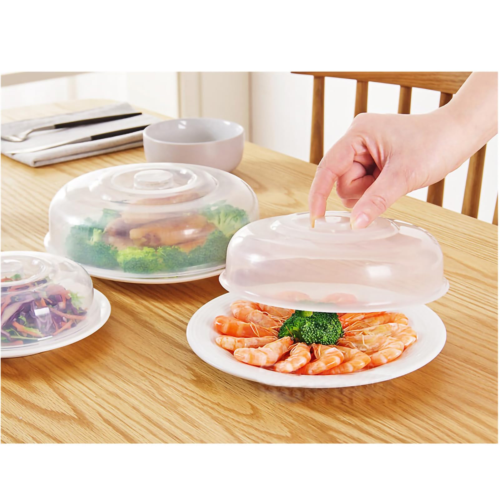 Couverture Micro-ondes Transparence Matériau PP Protection des Aliments Grab Design Safe Healthy Microwave Splatter Cover (Moyen 17cm)