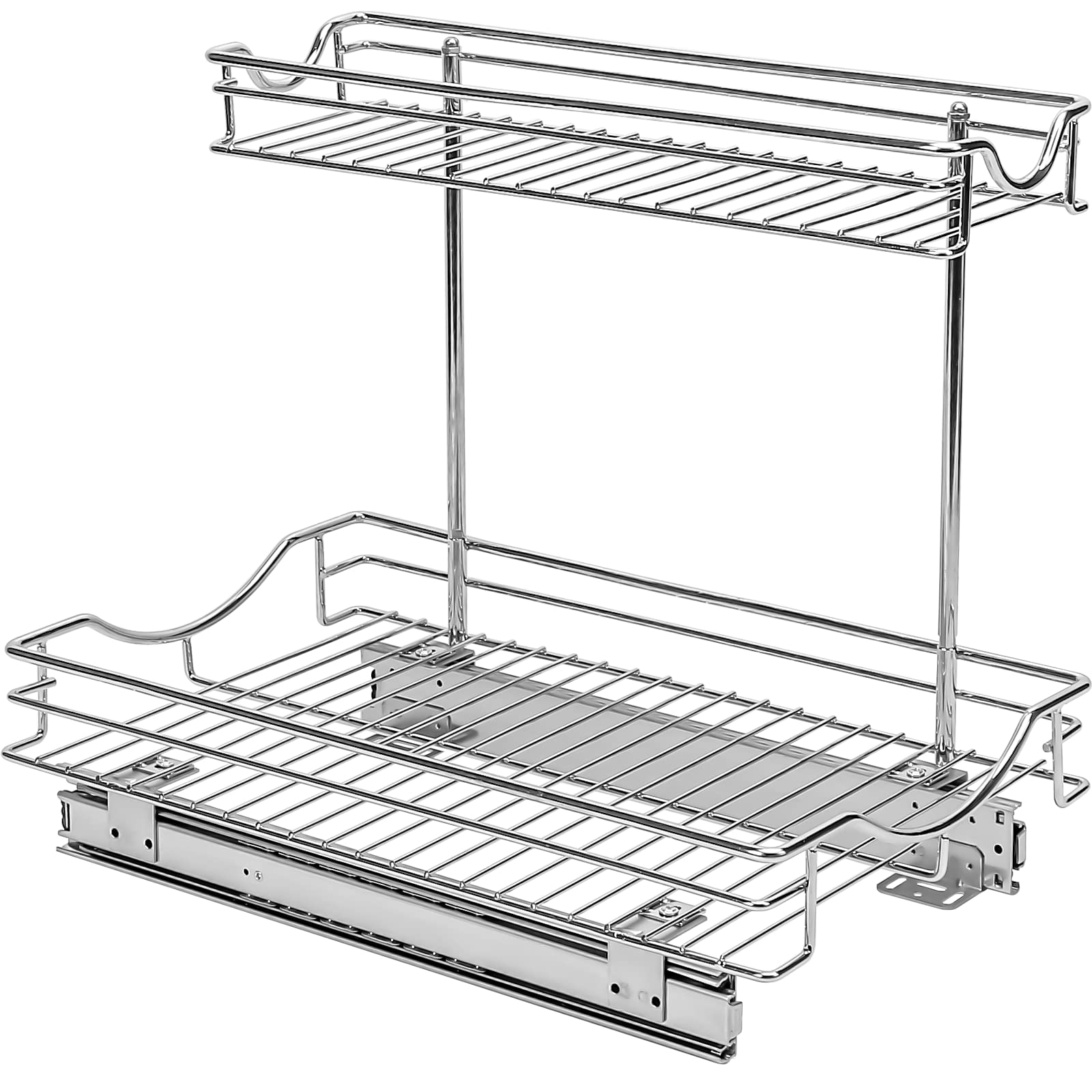 SIMCAS Pull Out Organizer for Kitchen, 2Tier Heavy Duty Slide Out Organizer
