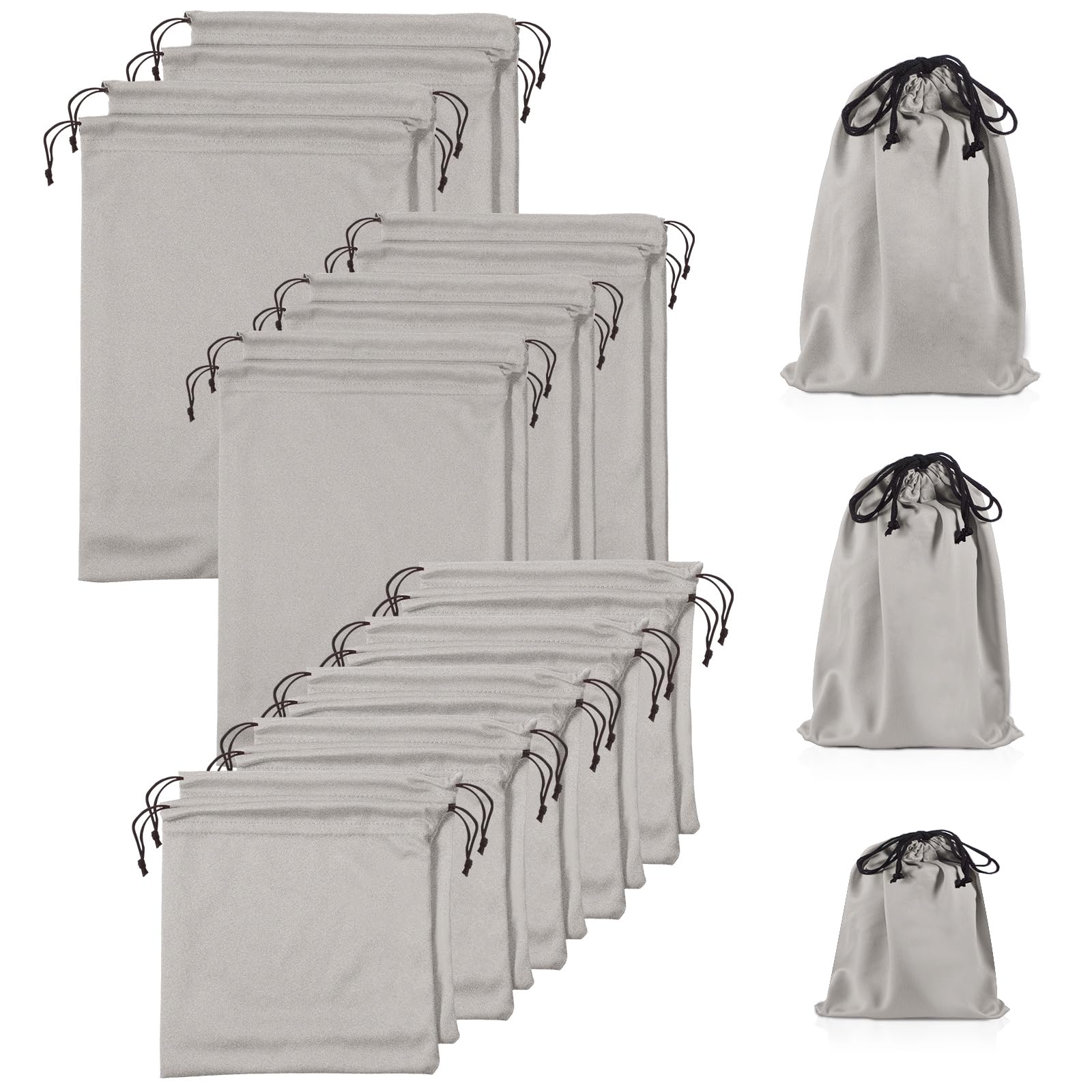 Hillban 20 Pcs Adult Game Toy Storage Bags Microfiber Drawstring