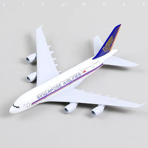 Miniatura 5 de Airbus A380 Singapore Airways 1400 Modelo de avión de metal fundido a troquel con soporte Sky Jumbo Airliner Modelo Avión Pantalla de aleación Kit