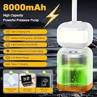HEBERUCK Hordozható Kemping Zuhanyzó Világítással - 8000 mAh Akkumulátor, 2m Tömlő, Kültéri Tusolókészlet Kempingezéshez, Autómosáshoz, Utaz 3
