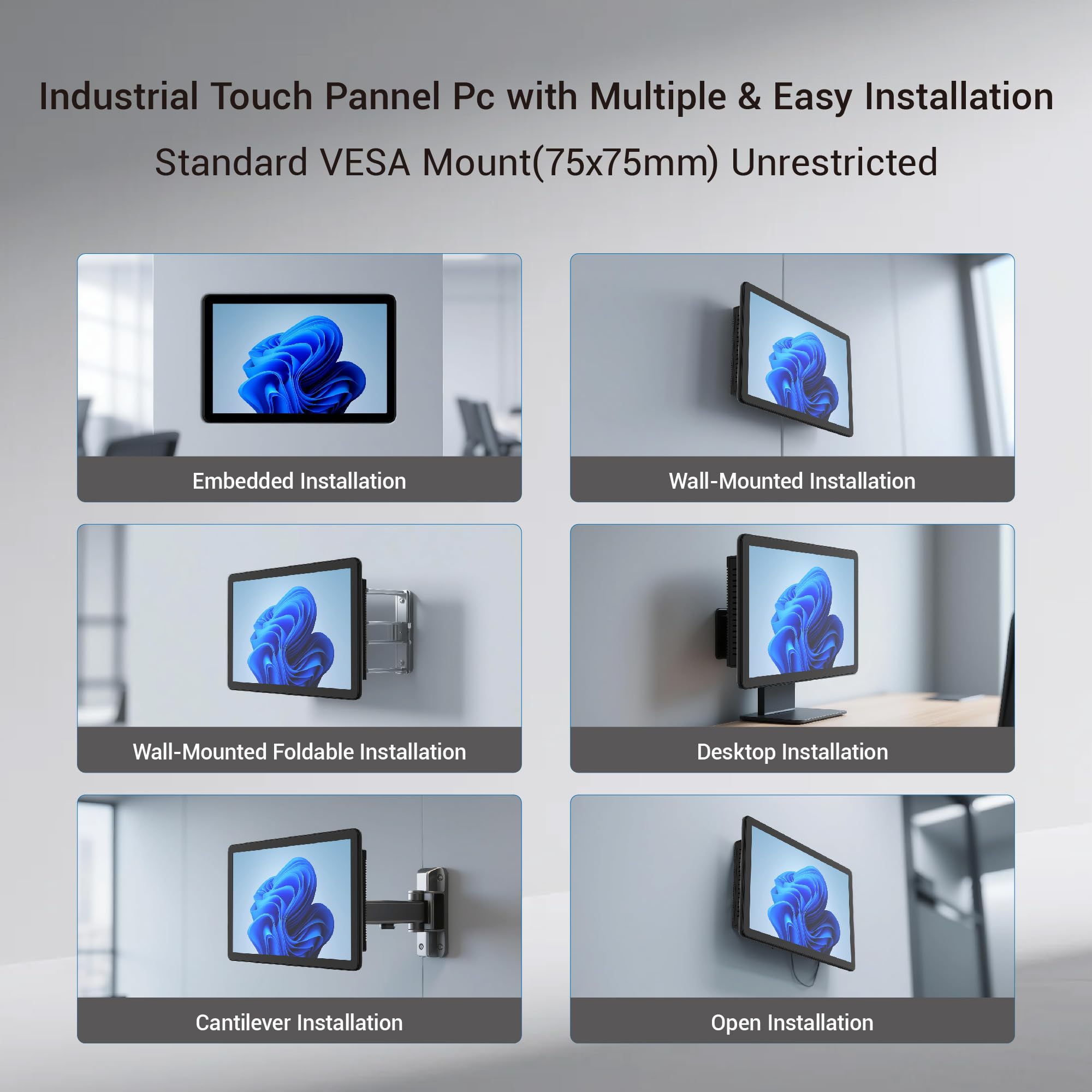 Industrie Panel PC-HEIGAOLAPC Embedded Industrie Touchpanel PC 15.6 Zoll, Industrielle Tablet Computer All in One Win11 Pro N5095 8GB RAM 128GB ROM, 1920*1080 IPS, 4xUSB3,0, 2xRS232, Type-C, HDMI, LAN