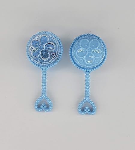 Miniatura 3 de 12 mini sonajeros para baby shower con texto en inglés "It's a Girl & It's a Boy" (mini sonajero azul)