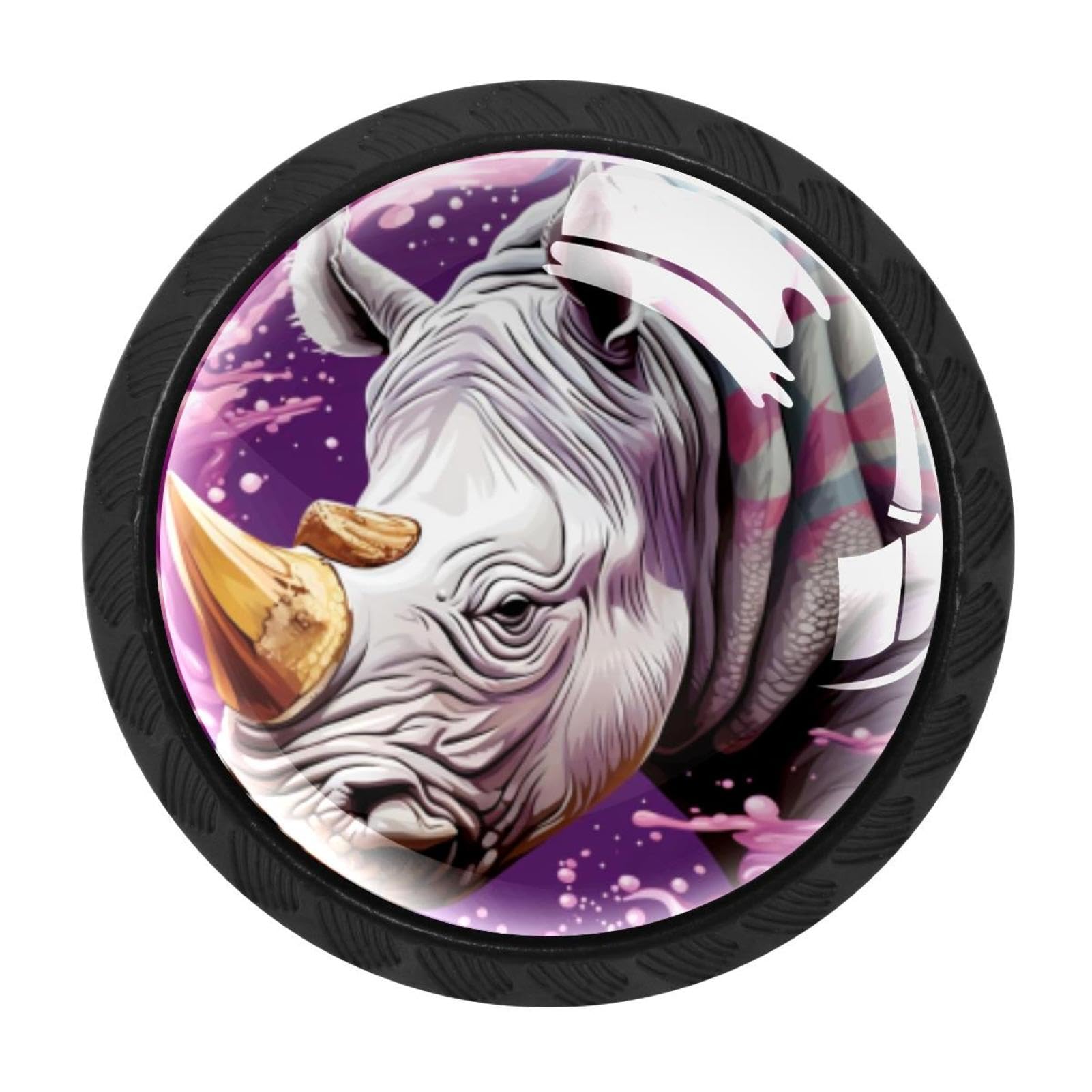 CHENZZZZ 4 Pack Rhinoceros Kitchen Cabinet Knobs Drawer Knobs Door Dresser Handles for Personalized Gifts Great for Any Occasion