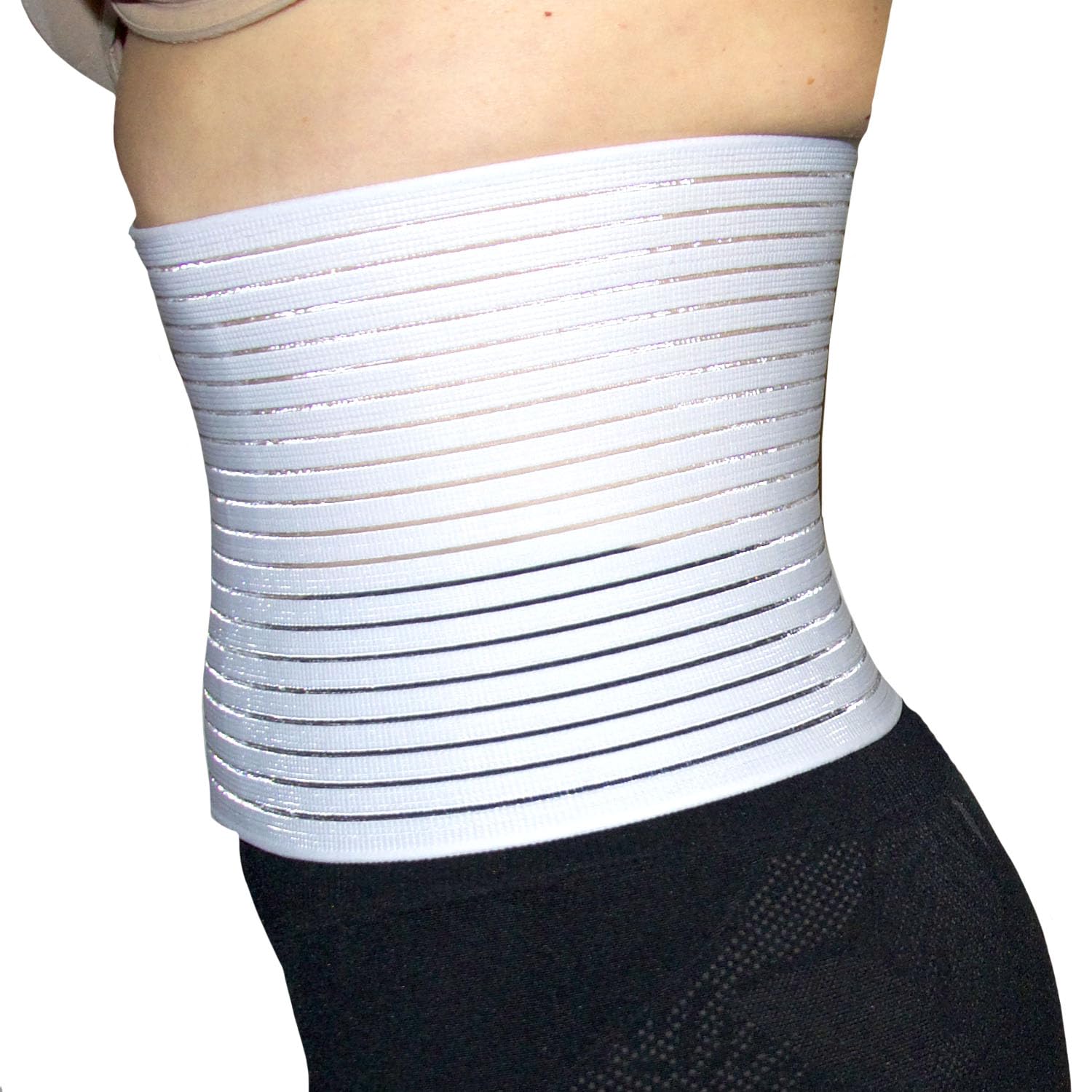BODYPERFECT Ceinture abdominale post-partum et chirurgie - Soulagement dos - Soutien dorsal - Fermeture réglable 16 cm (blanc, XXL)