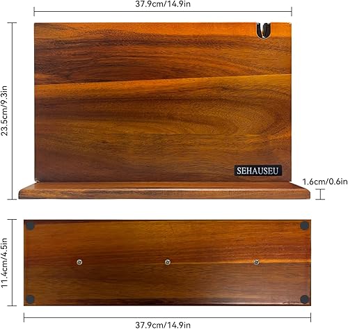 Miniatura 8 de Soporte magnético de doble cara para cuchillos con afilador, almacenamiento de cocina con imanes fuertes para cuchillos y utensilios, moderno bloque
