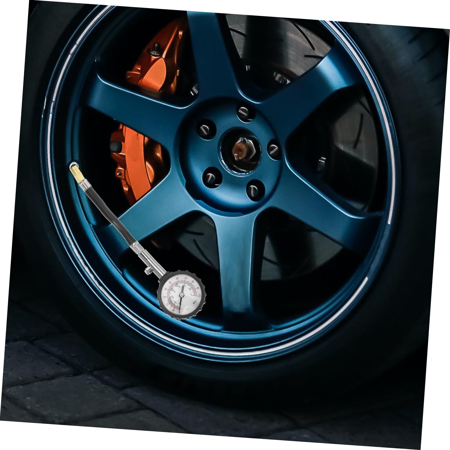 PRETYZOOM Car Tire Pressure Gauge Digital Tire Pressure Tester 7cm Diameter 25cm Tube and Protective Rubber Guard Random Style