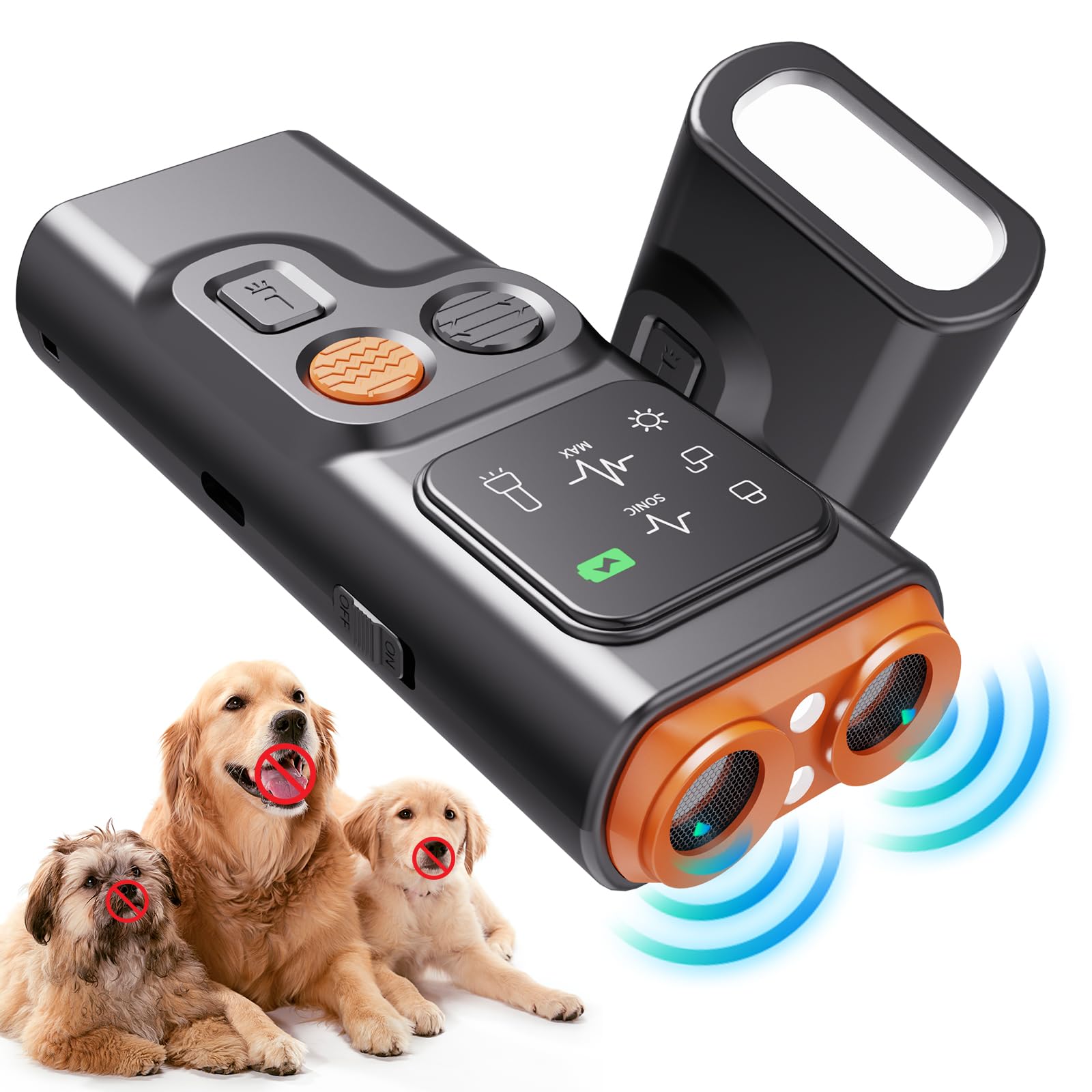 Dog Bark Deterrent Devices, Ultrasonic Anti Barking Device for Dogs Can Stop Bad Behavior, Portable Dog Training Device, with HD Display and LED